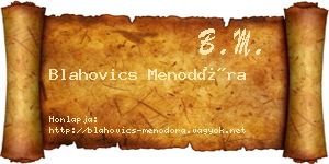 Blahovics Menodóra névjegykártya